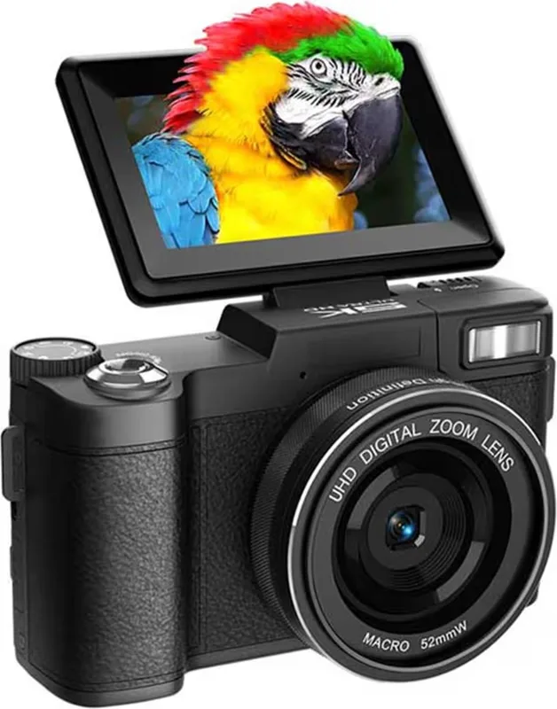 5K Ultra HD 64MP WiFi Digitalkamera med Vridbar Skärm och Makroobjektiv Black