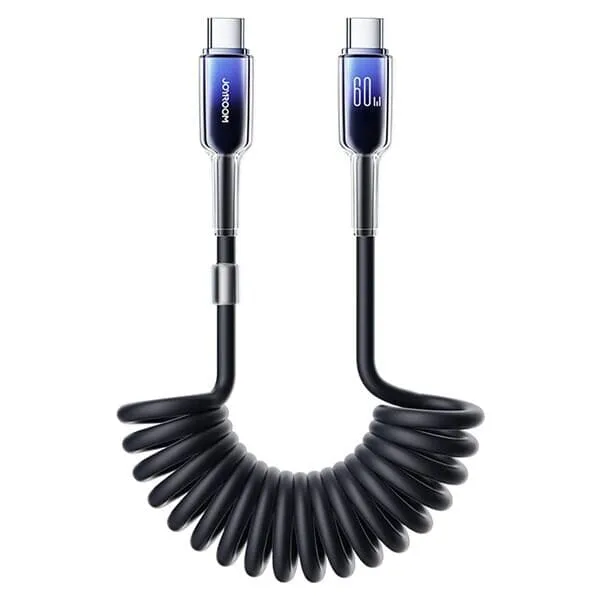 Joyroom Crystal-Clear USB-C-kabel Spiral 60W 1,5m