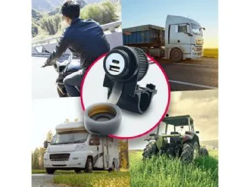 Albrecht Duo USB A+C-uttag för motorcykel 12/24V