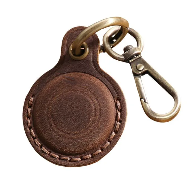 Premium Läderfodral för Apple AirTag kaffe