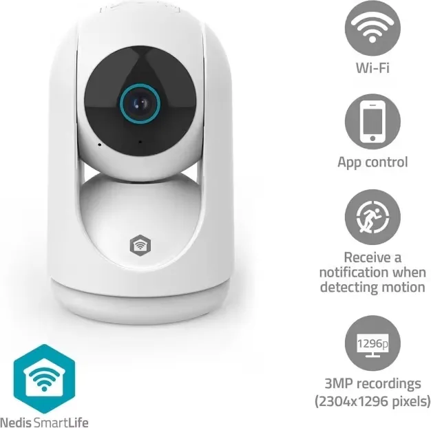 Nedis SmartLife Inomhuskamera pan/tilt