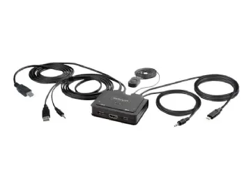 StarTech.com 2-Port Hybrid USB-C HDMI Cable KVM Switch