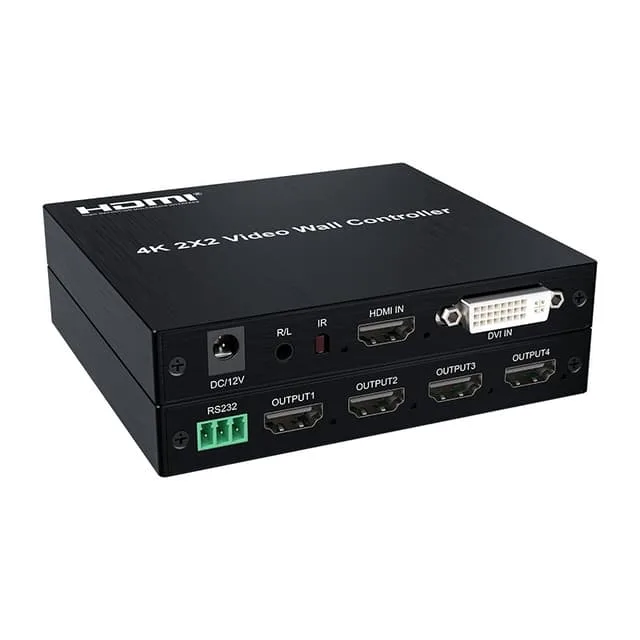 Nördic 4K 2x2 Videovägg-kontroll HDMI+DVI Input