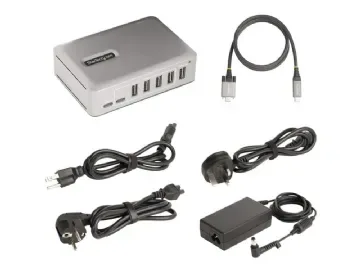StarTech.com 7-Port USB-C Hubb, 5x USB-A + 2x USB-C, Självförsörjande med 65W Strömförsörjning, USB 3.1 10Gbps