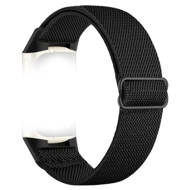 Nylon Braided Klockarmband kompatibelt med Fitbit Charge 5/6 Black