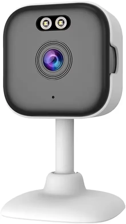 NÖRDIC 2K Övervakningskamera, WiFi kompatibel inomhus med 32GB SD-kort, 5GHz & 2.4GHz stöd för AI Starlight Color Night Vision, AI Person & Rörelsedetektion