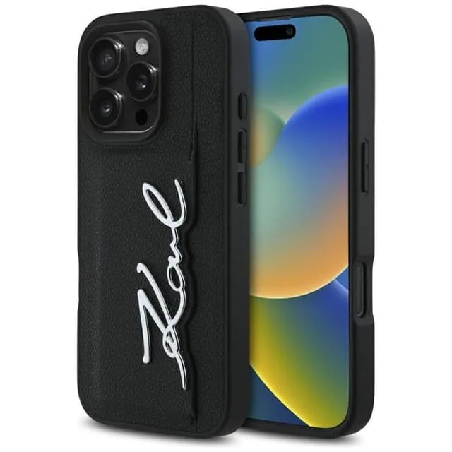 Karl Lagerfeld Mobilskal till iPhone 16 Pro Max Korthållare Signature
