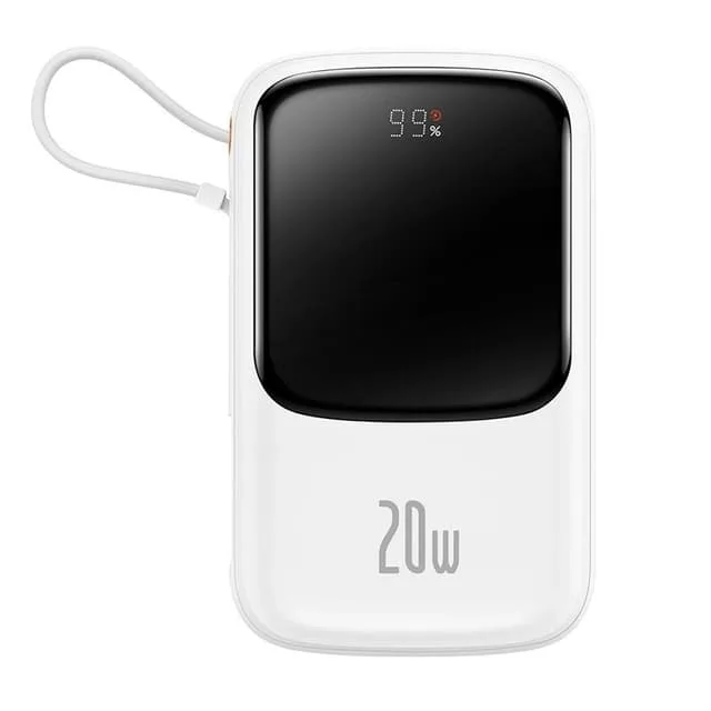 Baseus Powerbank Qpow 10000mAh 20W med Inbyggd Lightning Kabel