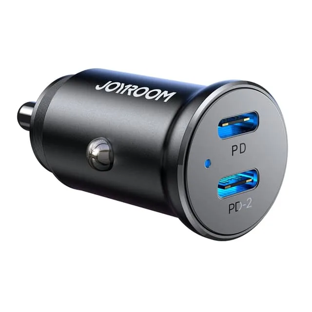 Joyroom Mini Metall Billaddare 30W 2x USB-C