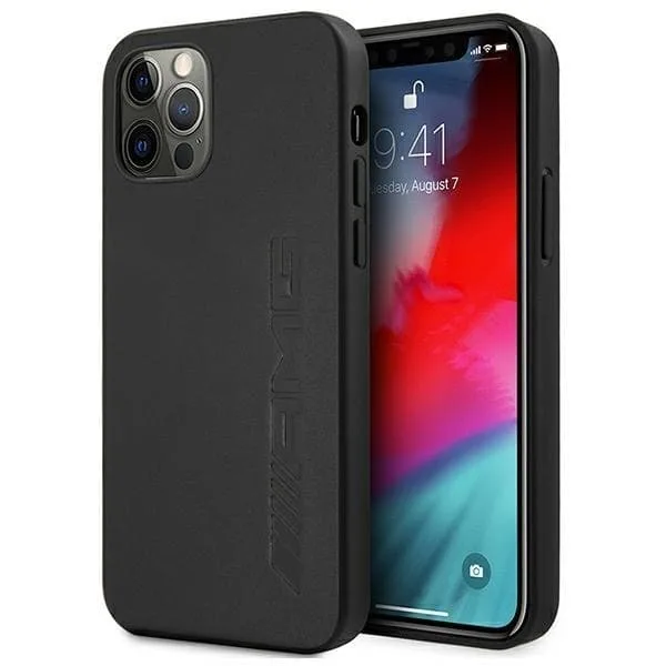Mercedes AMG Läder Hot Stamped Skal iPhone 12 Pro Max