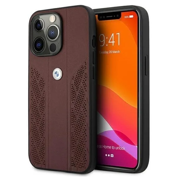 BMW Skal iPhone 13 Pro Max Läder Curve Perforate