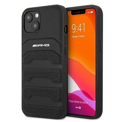AMG Äkta Läder Debossed Lines Skal iPhone 13 mini