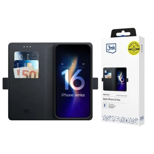 3MK iPhone 16 Plus Plånboksfodal