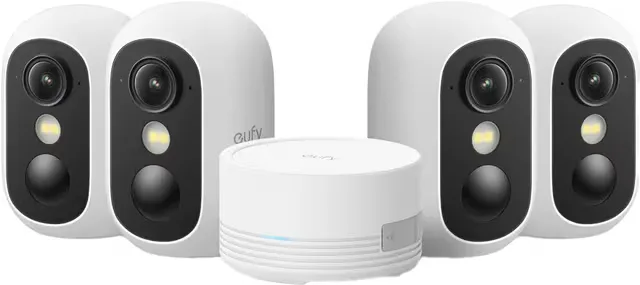 Eufy eufyCam C35 säkerhetskamera kit (4-pack, vit)