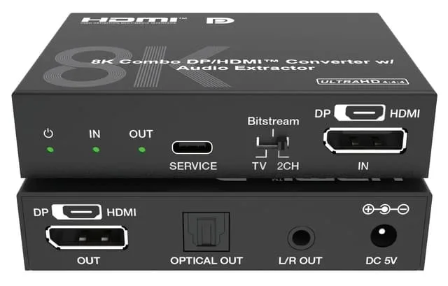 Nördic 8K 30Hz DP/HDMI Kombo Extractor-omvandlare
