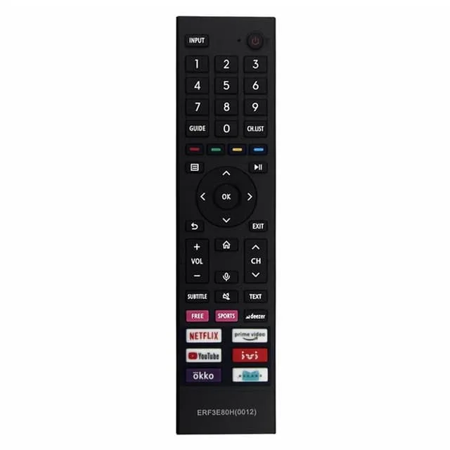 MTK ersättningsfjärrkontroll för ERF3E80H till Hisense TV, utan röstfunktion