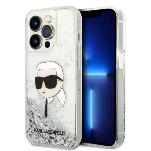 Karl Lagerfeld iPhone 14 Pro Skal Glitter Karl Head
