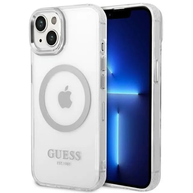 Guess iPhone 14 Skal Magsafe Metal Outline