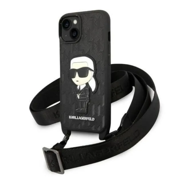 Karl Lagerfeld iPhone 14 Skal med halsband Ikonik Patch