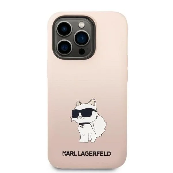 Karl Lagerfeld Choupette Rosa Silikonfodral till iPhone 14