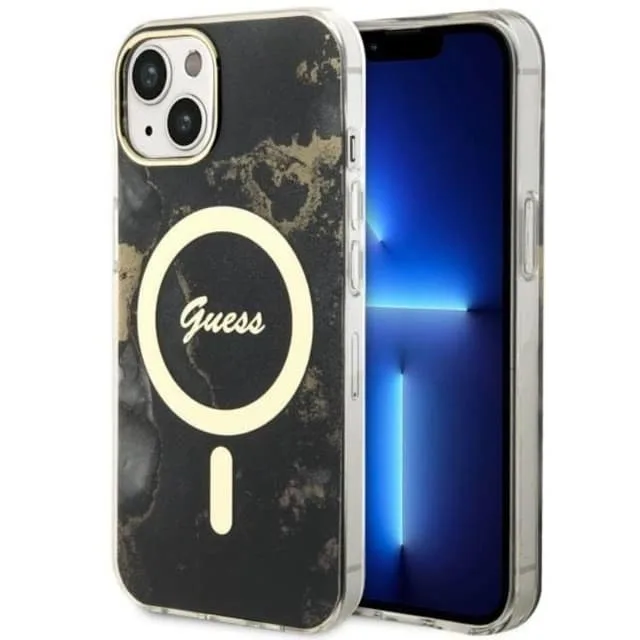 Guess Mobilskal till iPhone 14 Plus MagSafe Guld Marble