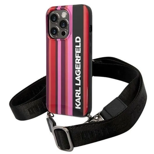 Karl Lagerfeld iPhone 14 Pro Skal med halsband Stripes Strap