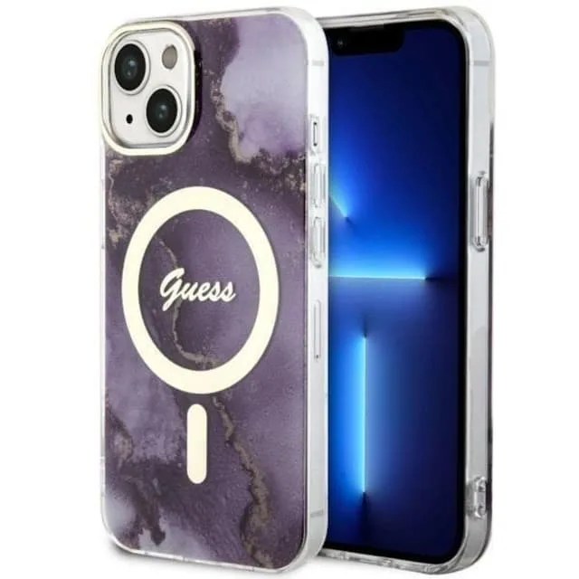 Guess Mobilskal till iPhone 14 MagSafe Guld Marble
