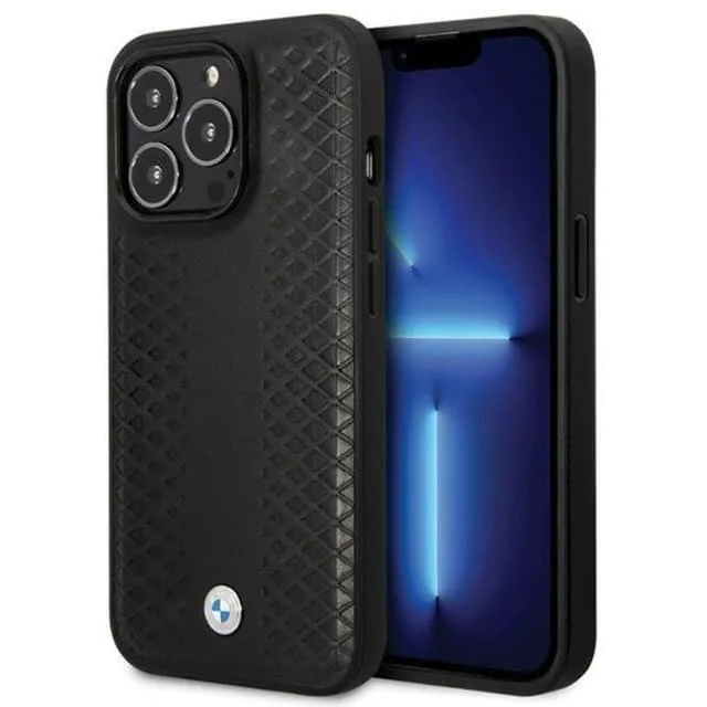 BMW Mobilskal till iPhone 14 Pro Läder Diamond Pattern