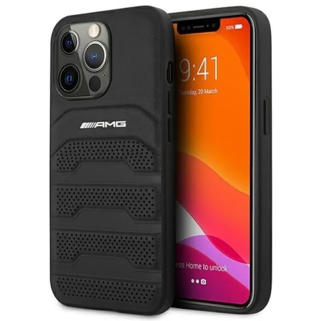 AMG iPhone 14 Pro Max Skal Läder Debossed Lines
