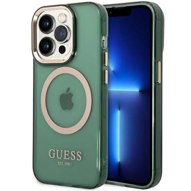 Guess Mobilskal till iPhone 14 Pro Max Magsafe Guld Outline