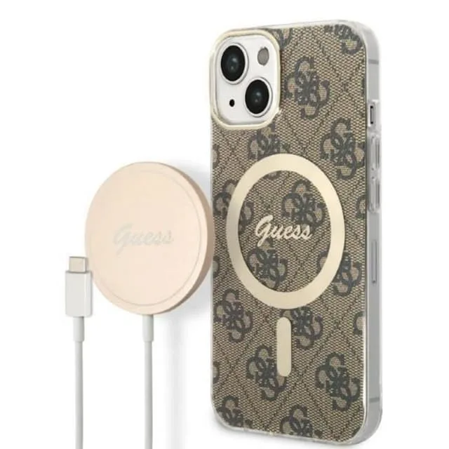Guess iPhone 14 Plus Magsafe Skal Print + Trådlös Laddare