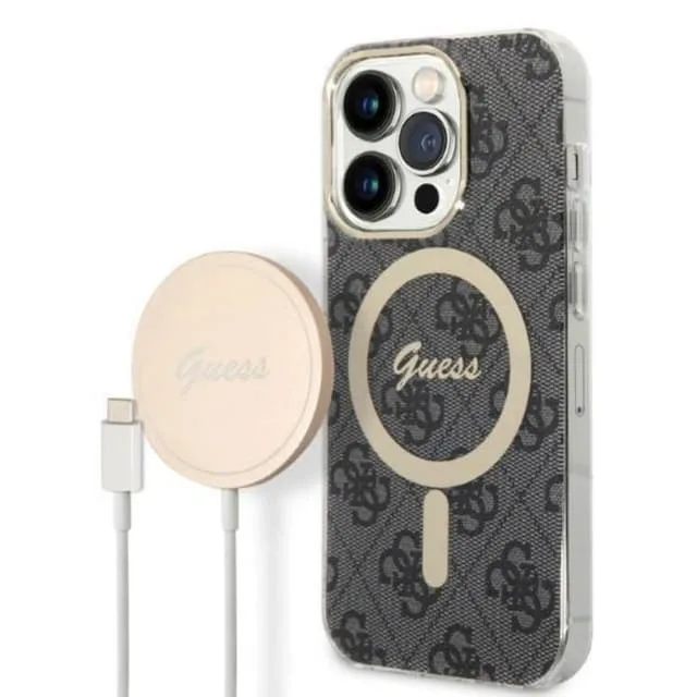 Guess iPhone 14 Pro Max Magsafe Skal Print + Trådlös Laddare