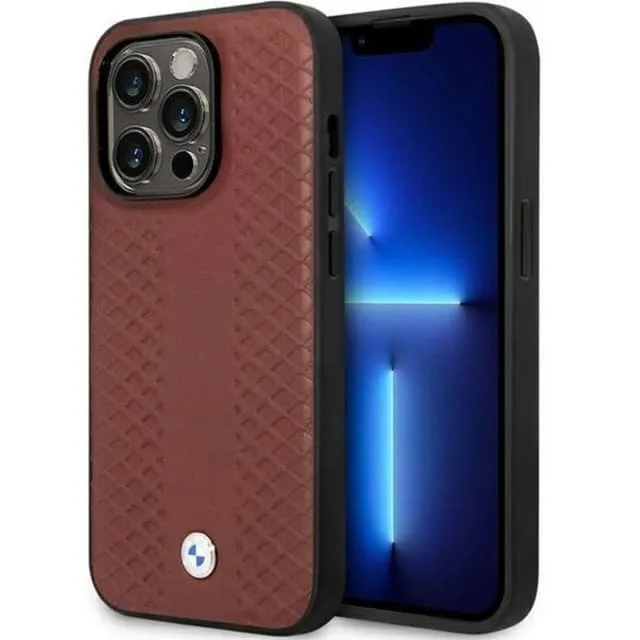 BMW Mobilskal till iPhone 14 Pro Max Läder Diamond Pattern