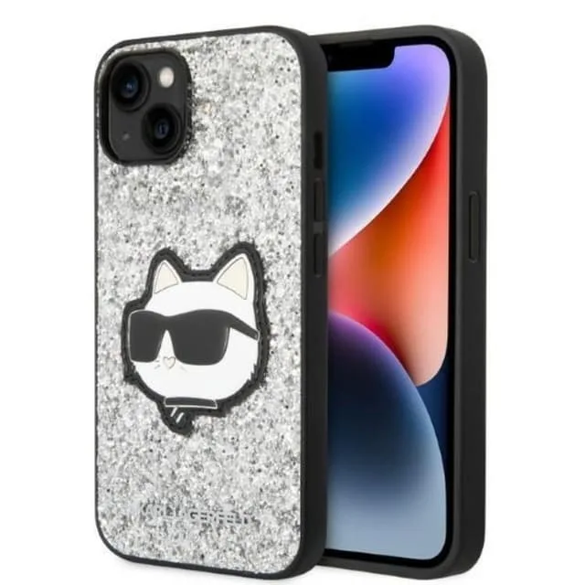 Karl Lagerfeld iPhone 14 Plus Skal Glitter Choupette Patch