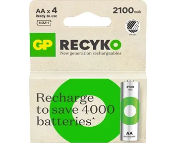 GP ReCyko laddningsbart AA-batteri 2100 mAh, 4-pack