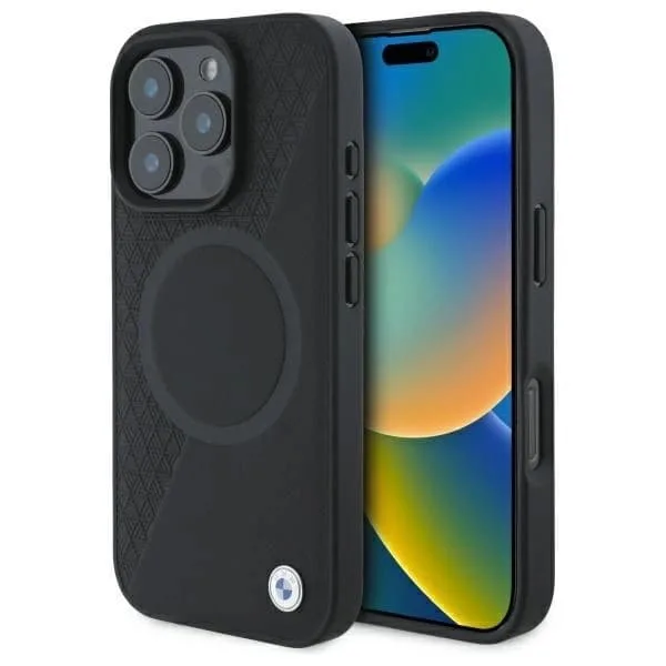 BMW Mobilskal till iPhone 16 Pro Max MagSafe Half Textured och Circle