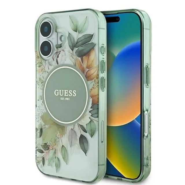 Guess Mobilskal till iPhone 16 Plus MagSafe IML Flower & Tonal Circle