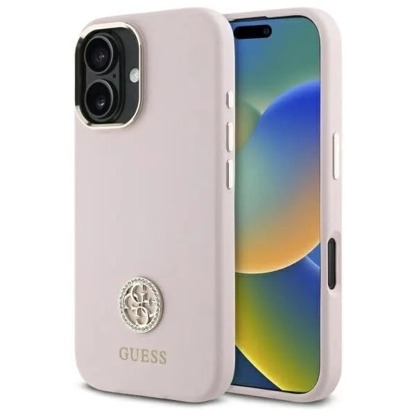 Guess Mobilskal till iPhone 16 Silikon Logo Strass 4G