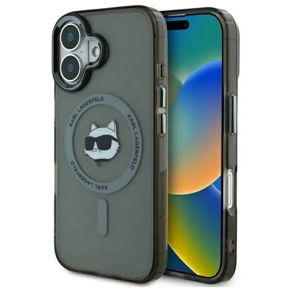 Karl Lagerfeld Mobilskal till iPhone 16 Plus MagSafe IML Metal Choupette Head