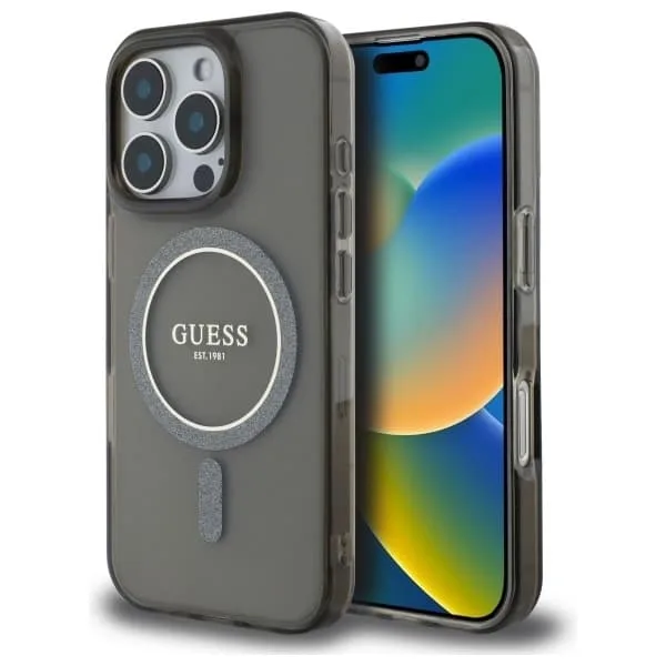 Guess Mobilskal till iPhone 16 Pro Max MagSafe IML Glitter Circle