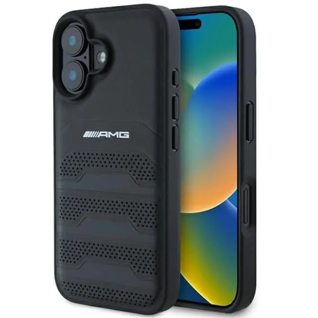 Mercedes Mobilskal till iPhone 16 AMG Läder Debossed Lines