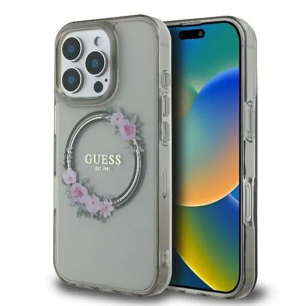 Guess Mobilskal till iPhone 16 Pro Max MagSafe IML Flowers Wreath