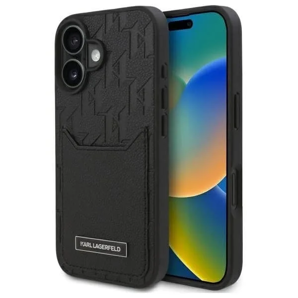 Karl Lagerfeld Mobilskal till iPhone 16 Korthållare Monogram