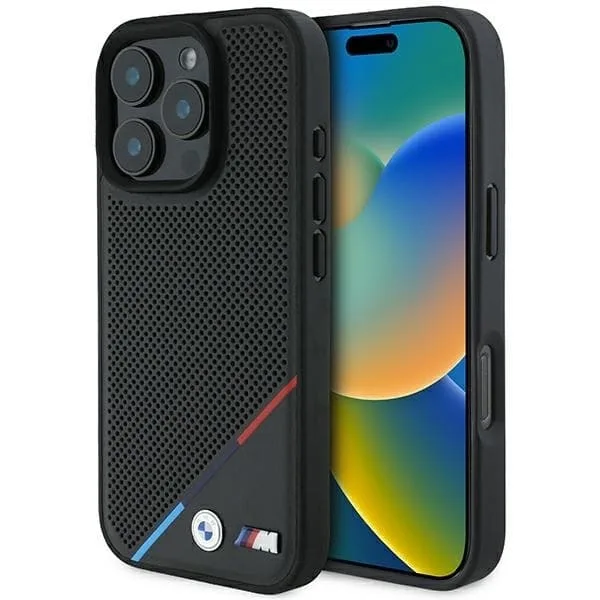 BMW Mobilskal till iPhone 16 Pro MagSafe Perforated Tricolor