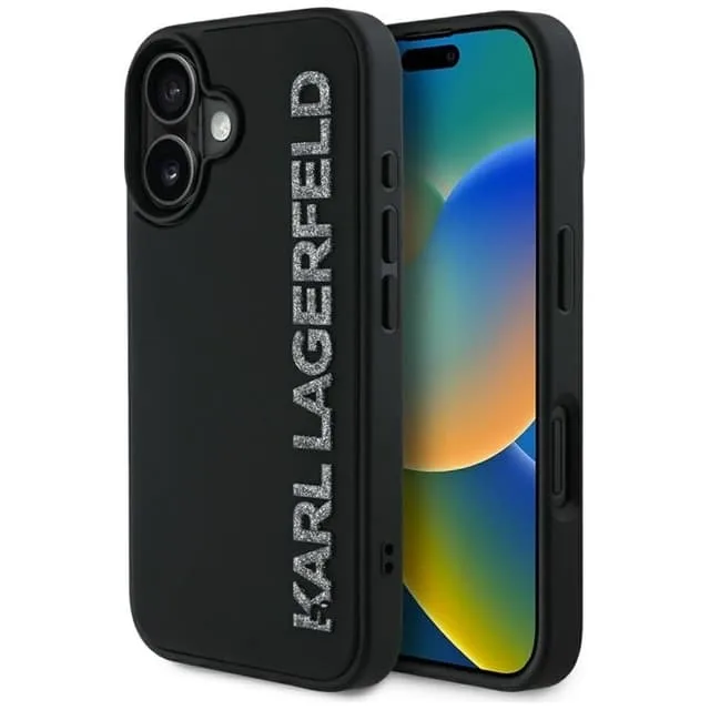 Karl Lagerfeld Mobilskal till iPhone 16 3D Rubber Elongated Glitter