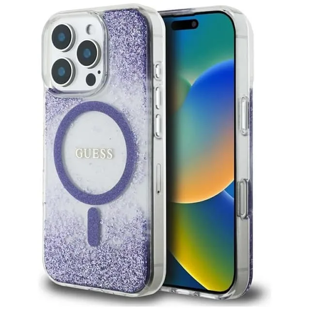 Guess Mobilskal till iPhone 16 Pro Max MagSafe HC Resin Bottom Glitter