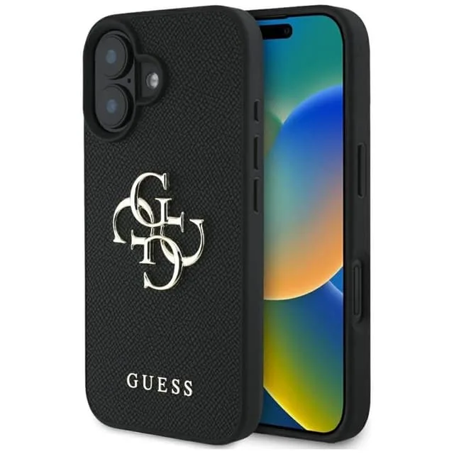Guess Mobilskal till iPhone 16 Grained Big 4G Small Classic Logo