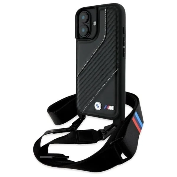 BMW Mobilskal till iPhone 16 Plus Carbon Stripe & Strap