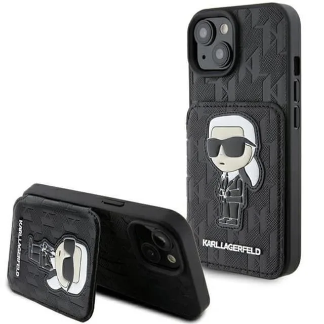 Karl Lagerfeld Mobilskal till iPhone 15 Korthållare Monogram