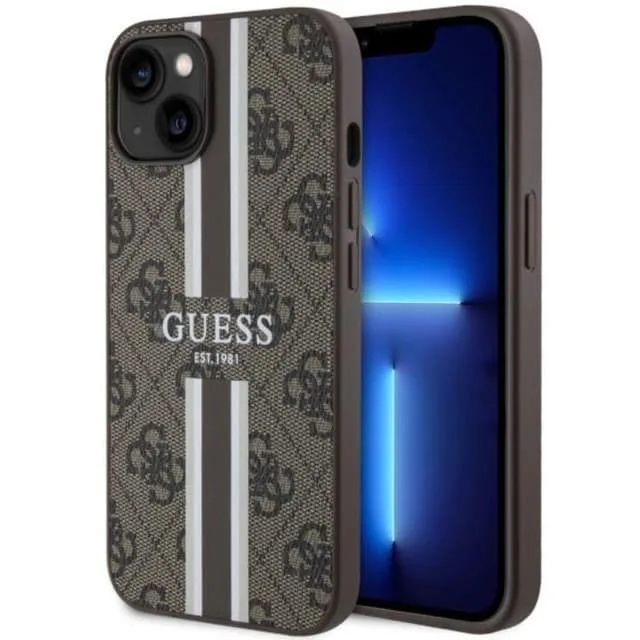 Guess Mobilskal till iPhone 14 MagSafe Printed Stripes